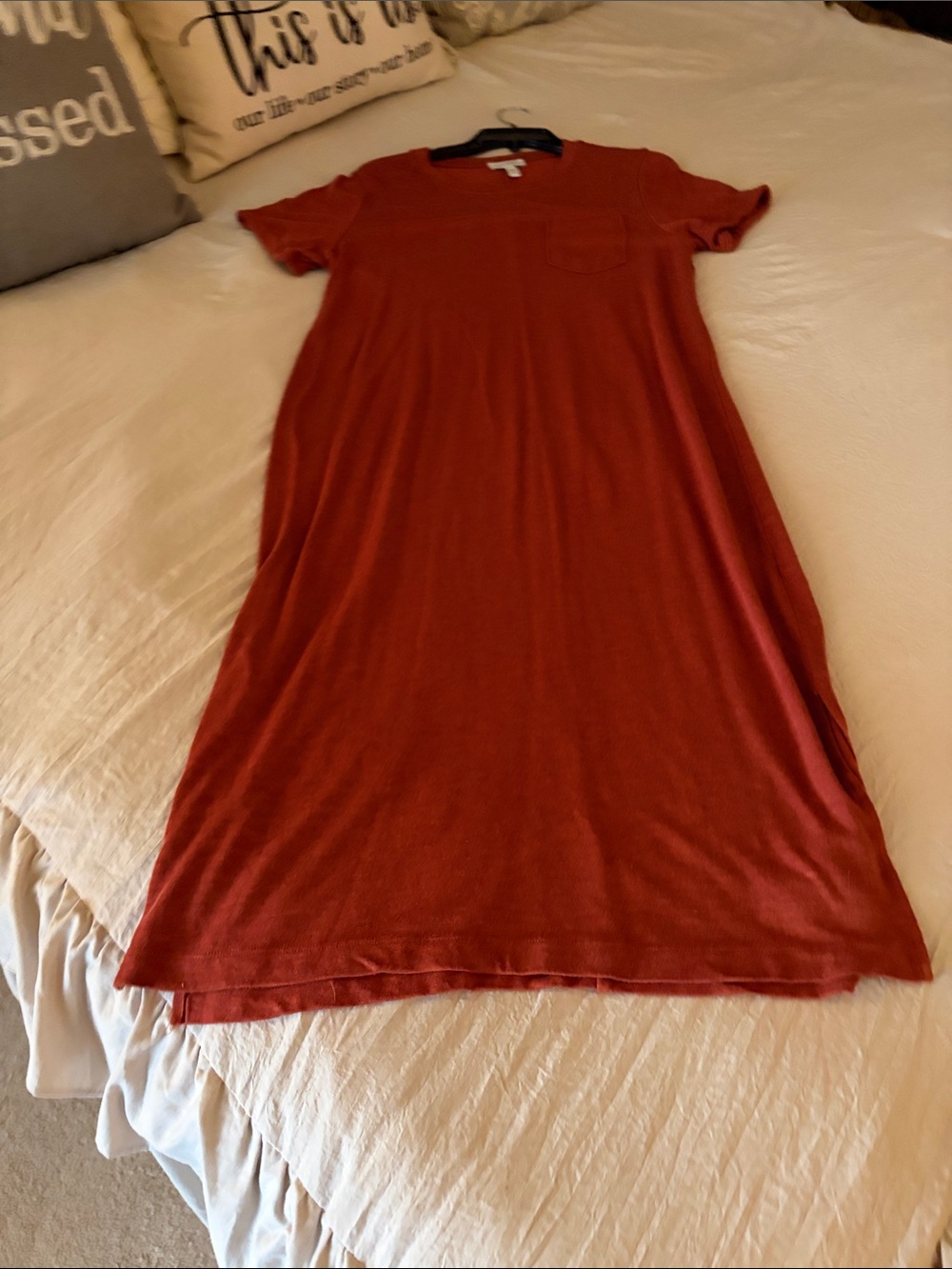 Jessica Simpson Rust Red Maxi T-Shirt Dress